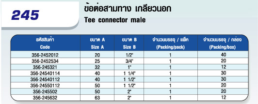 245 ข้อต่อสามทาง เกลียวนอก